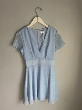 Superdown Baby Blue Swiss Dot Fairy Dress‎ Mini size XS Dainty Babydoll Coquette